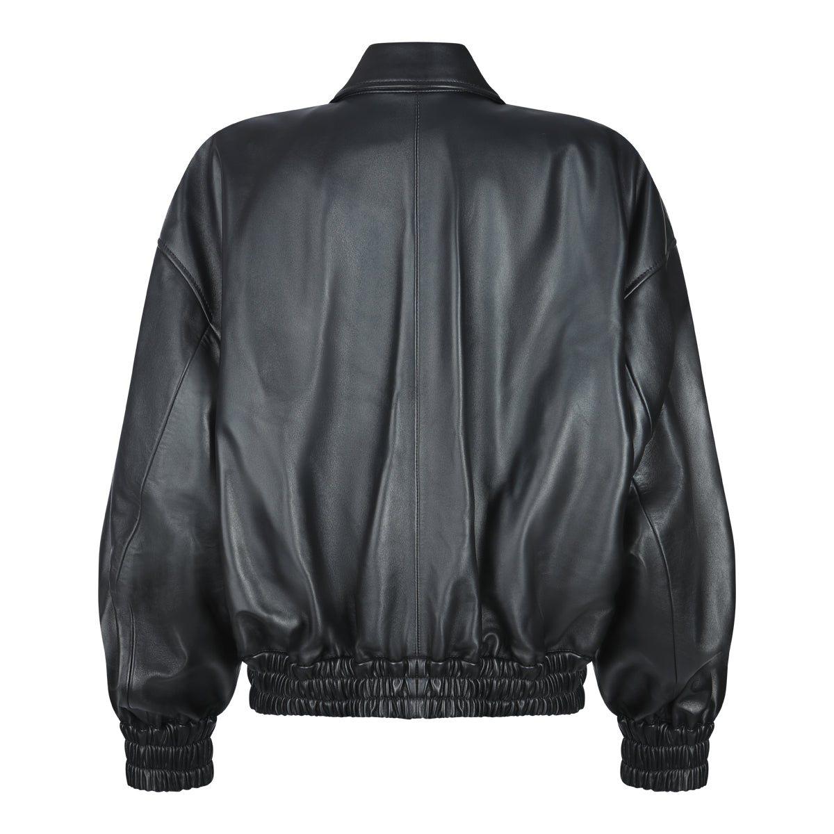 BLACK COTTON LEATHER JACKET