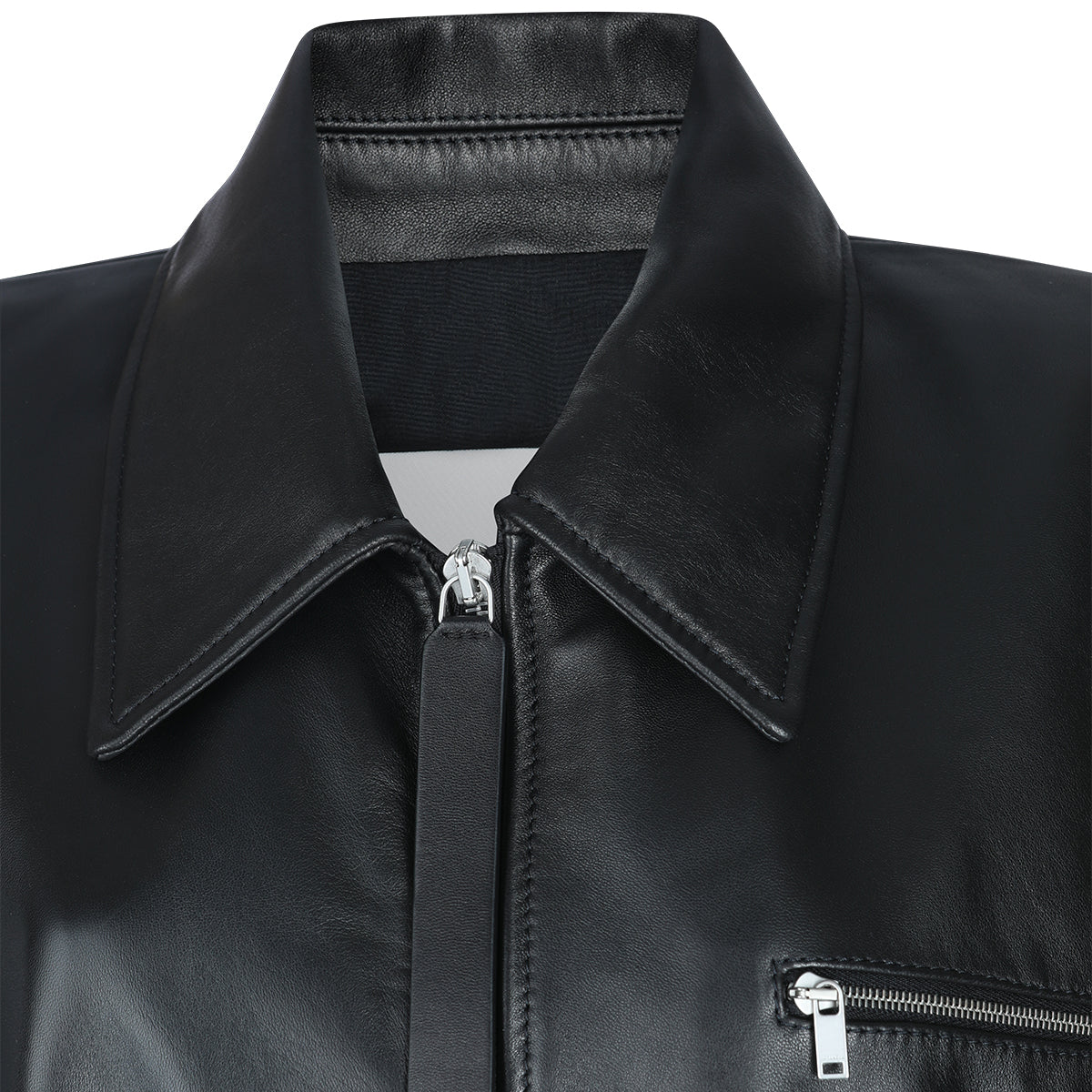 BLACK COTTON LEATHER JACKET