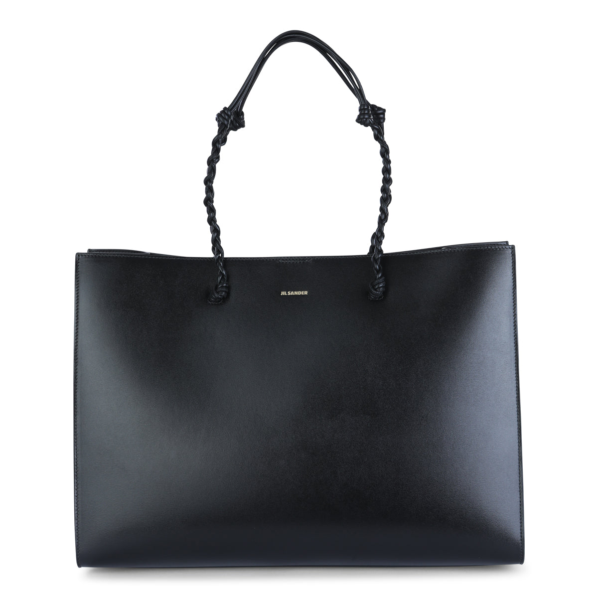 BLACK LEATHER TANGLE KNOTTED CROSSBODY BAG