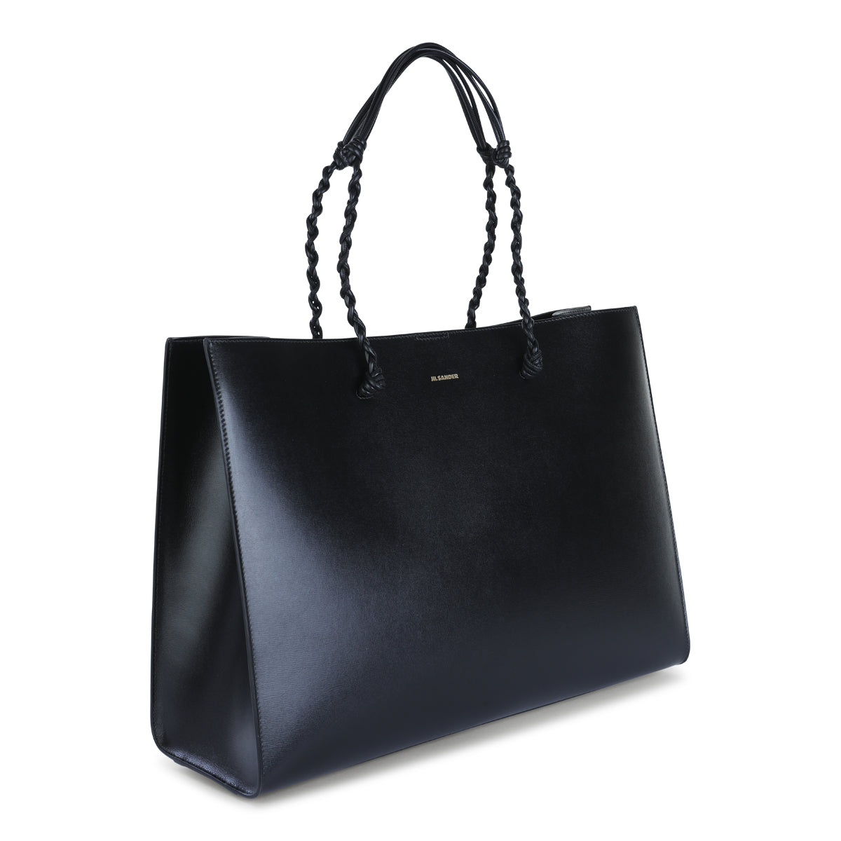 BLACK LEATHER TANGLE KNOTTED CROSSBODY BAG