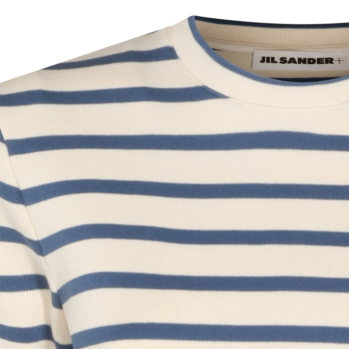 WHITE AND BLUE COTTON T-SHIRT