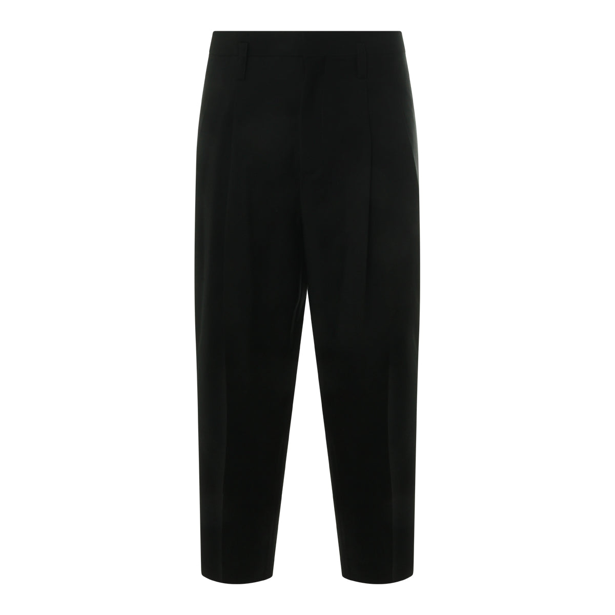 BLACK VIRGIN WOOL AND MOHAIR PANTS
