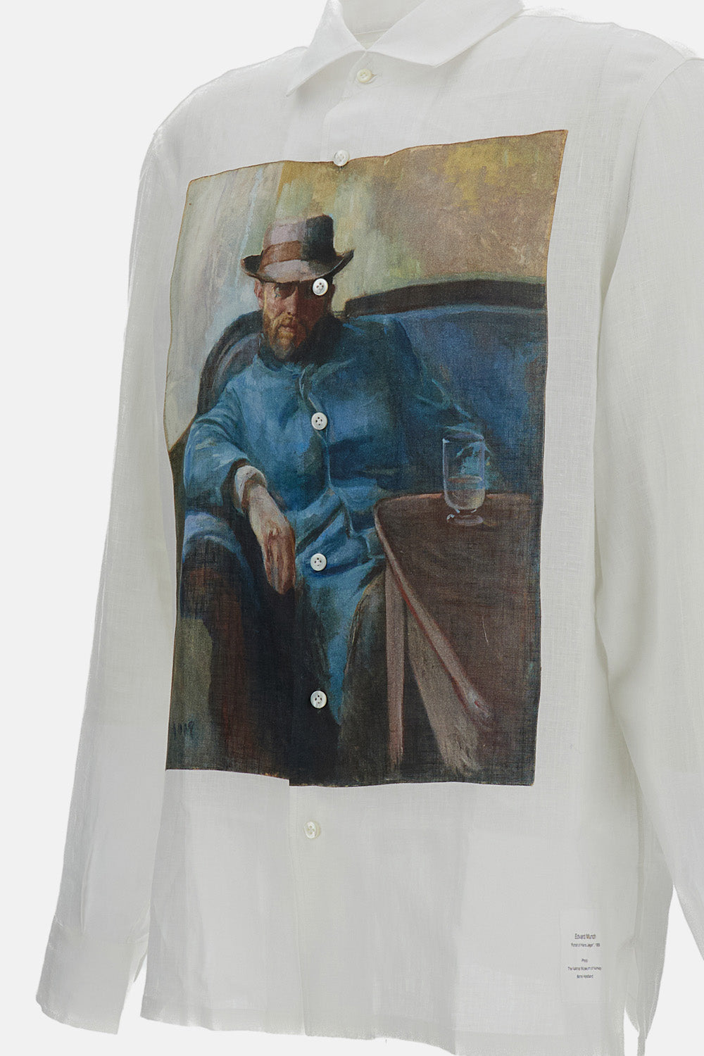 LINEN SHIRT WITH PRINTED FRONT