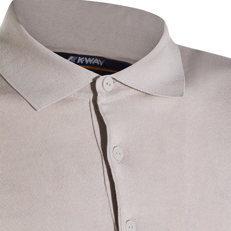 LIGHT BEIGE COTTON POLO SHIRT