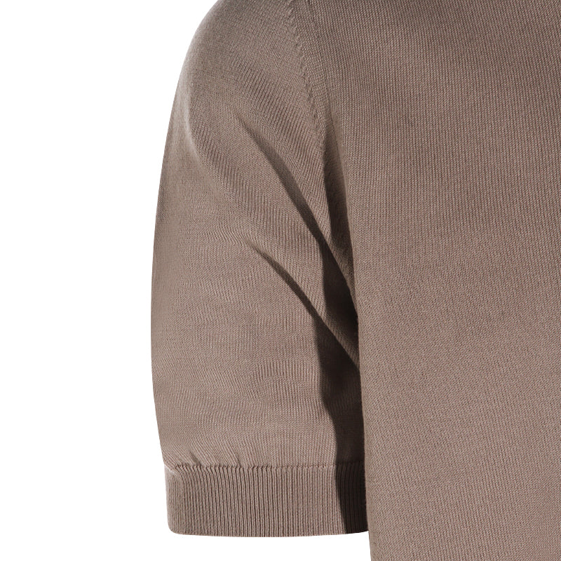 BEIGE TAUPE COTTON POLO SHIRT