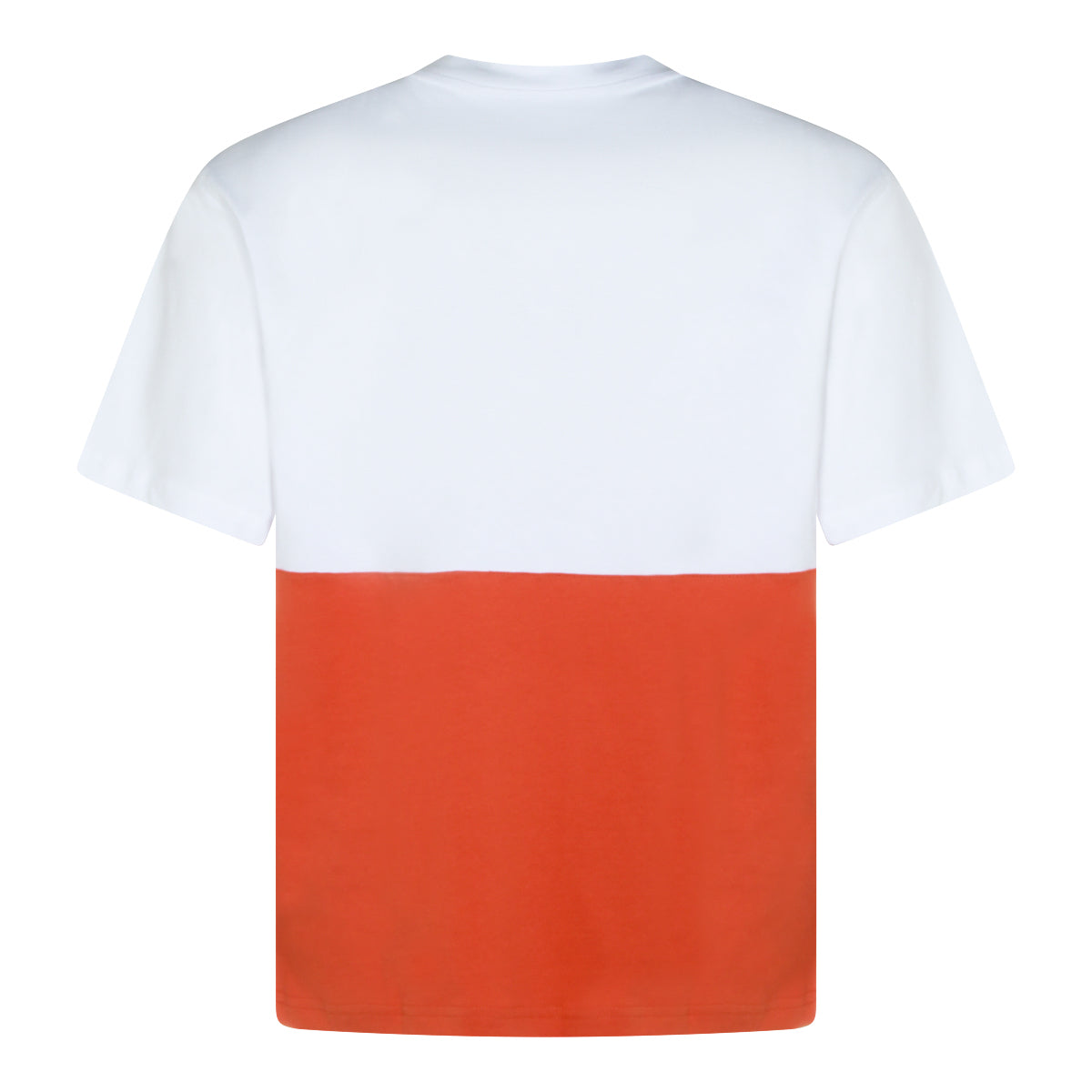WHITE AND ORANGE COTTON T-SHIRT