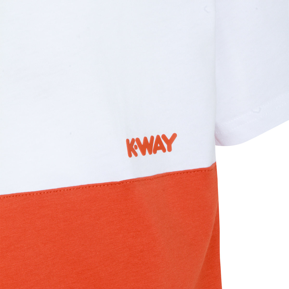 WHITE AND ORANGE COTTON T-SHIRT