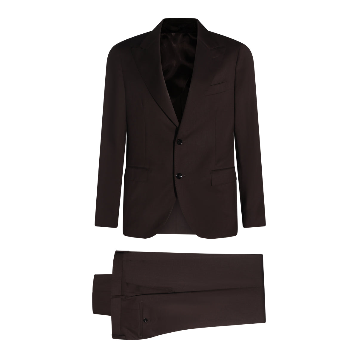 BROWN VIRGIN WOOL SUIT