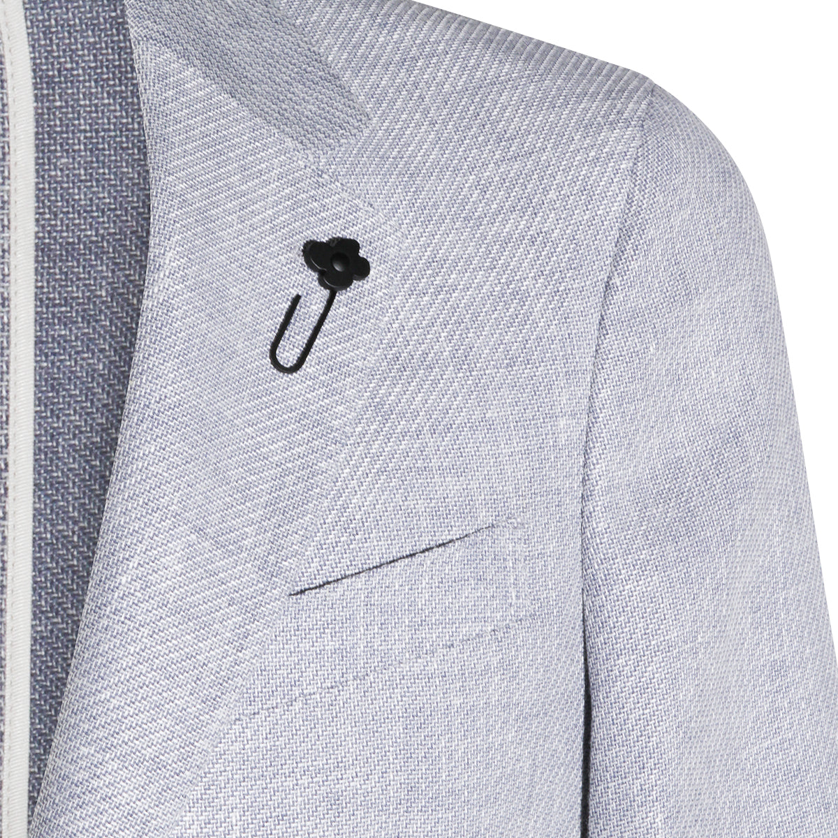 LIGHT BLUE WOOL AND LINEN BLAZER
