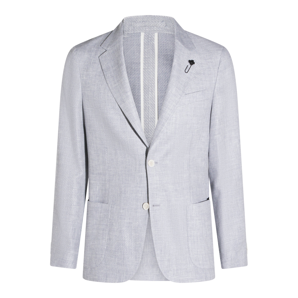 LIGHT BLUE WOOL AND LINEN BLAZER