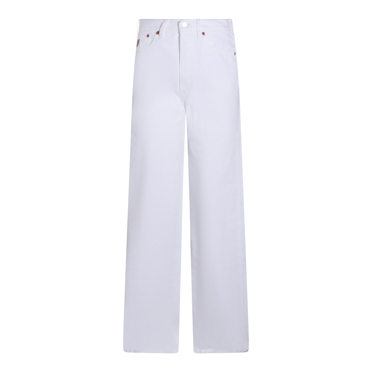 WHITE COTTON LINDSAY PALAZZO JEANS