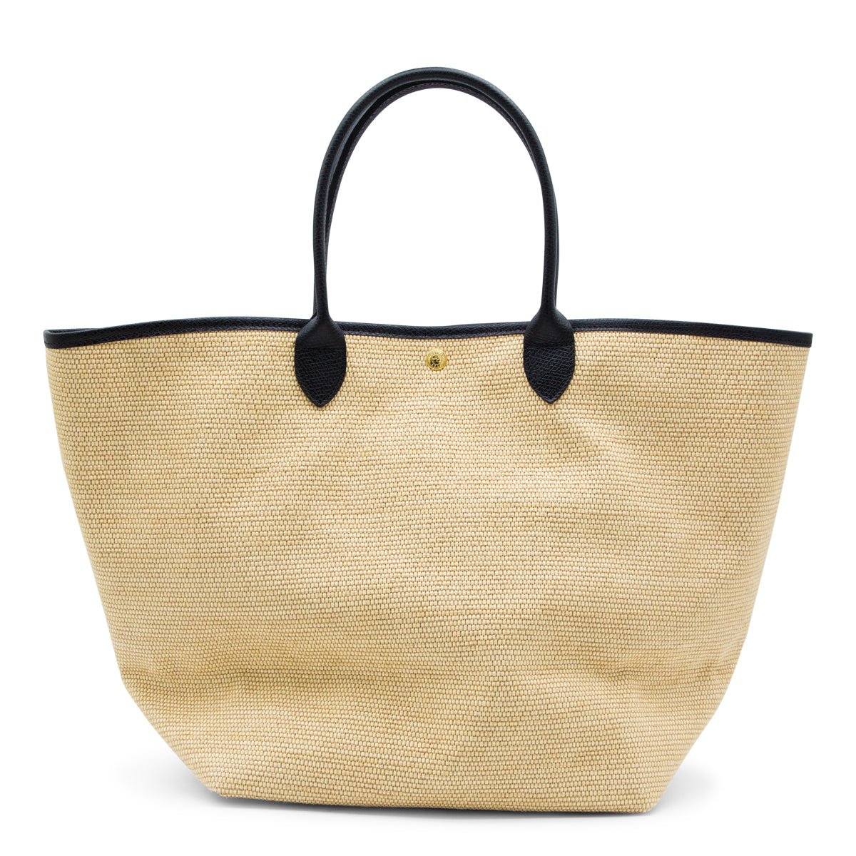 BEIGE  AND BLACK PANIER LARGE TOTE