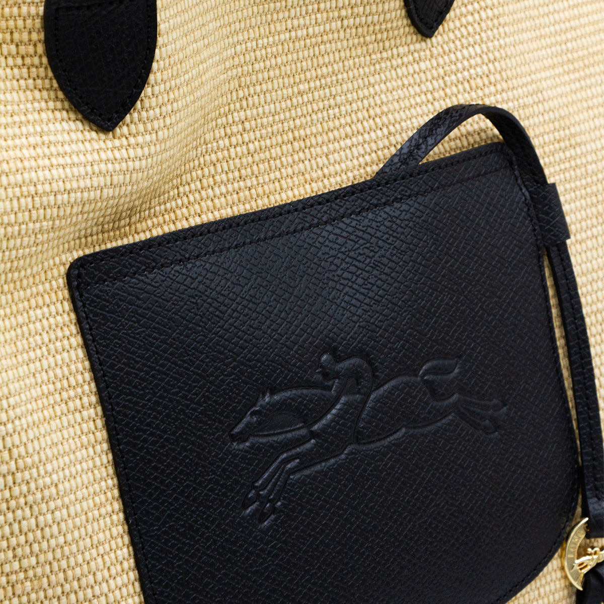 BEIGE  AND BLACK PANIER LARGE TOTE