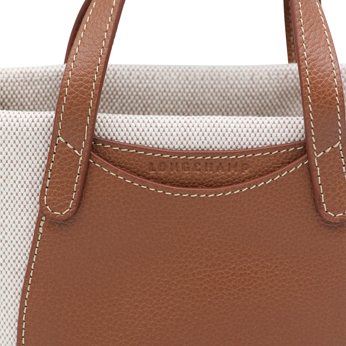 CARAMEL CANVAS AND LEATHER COMPLICE CROSSBODY BAG