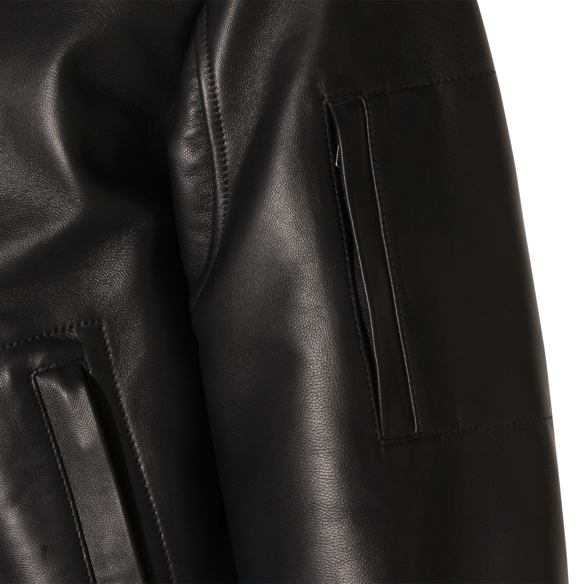 BLACK REVERSIBLE LEATHER JACKET