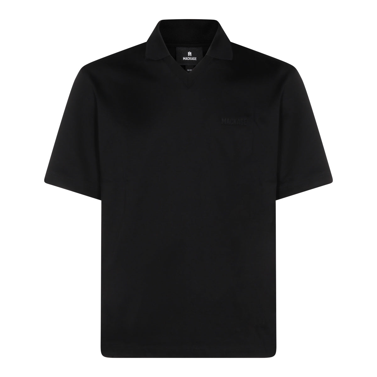 BLACK COTTON POLO SHIRT
