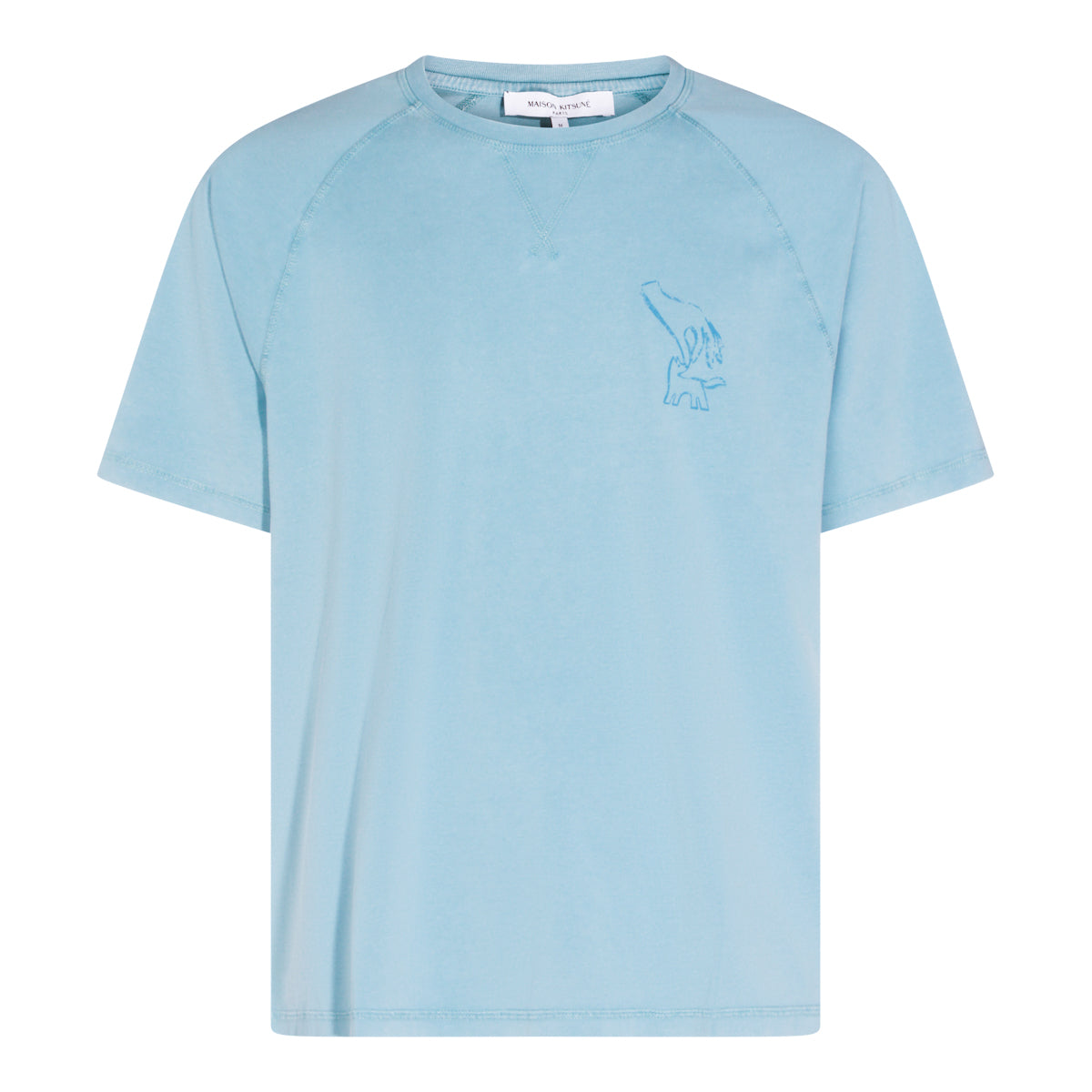 BLUE FADED COTTON T-SHIRT