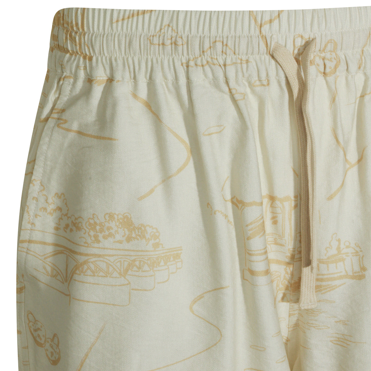 BEIGE VISCOSE SHORTS
