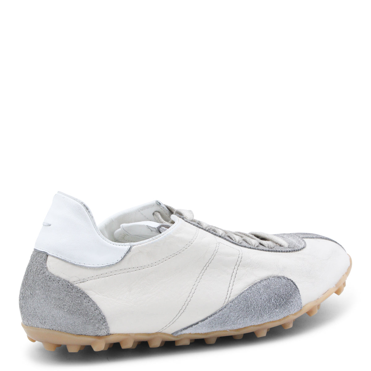 WHITE AND GREY LEATHER SPRINTER LOW SNEAKERS