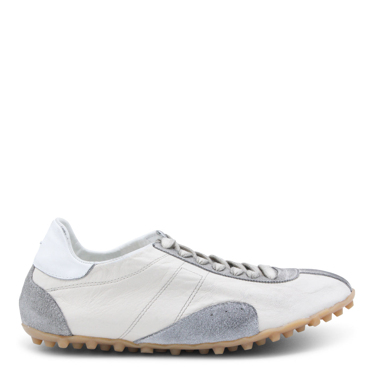 WHITE AND GREY LEATHER SPRINTER LOW SNEAKERS