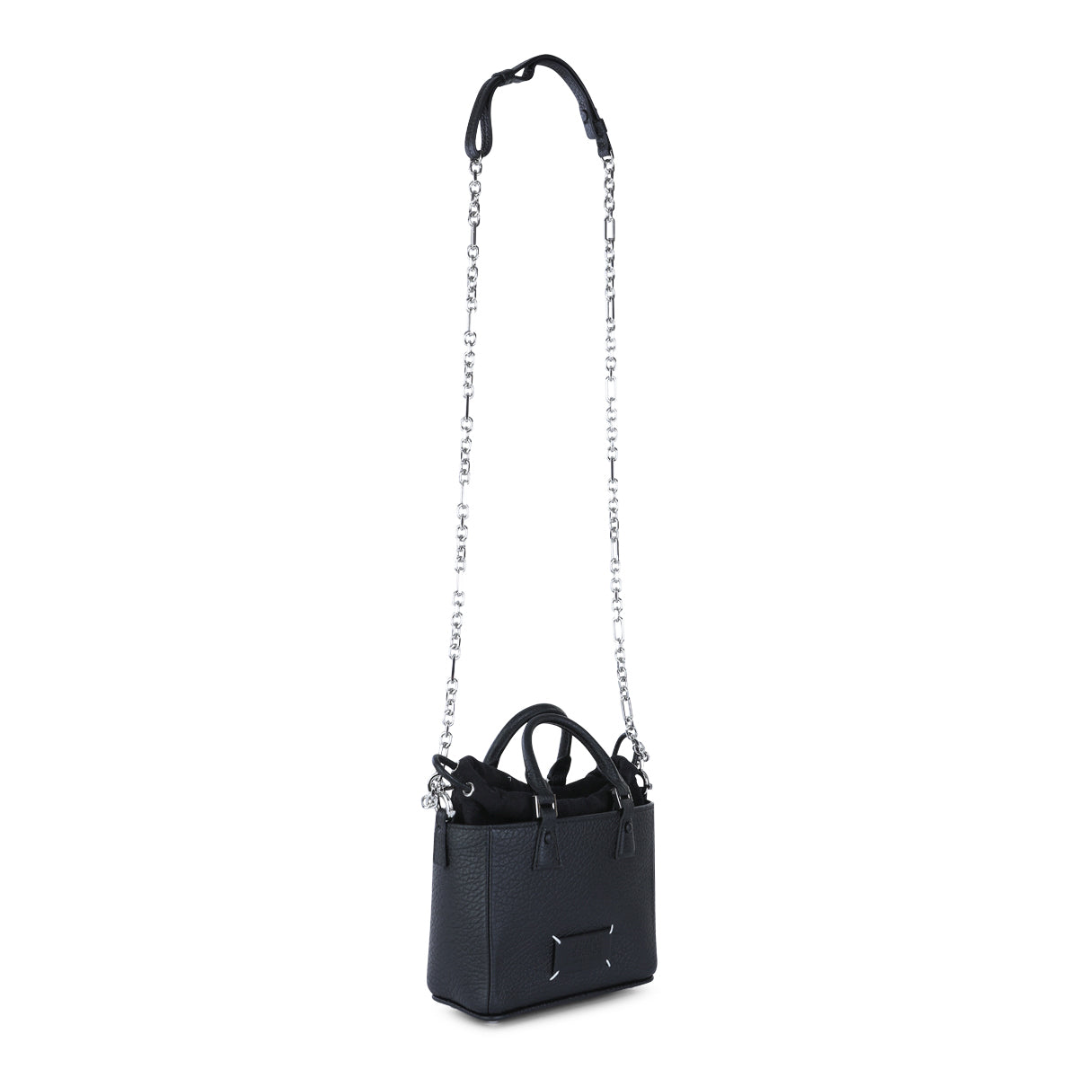 BLACK LEATHER 5AC HORIZONTAL SATCHEL
