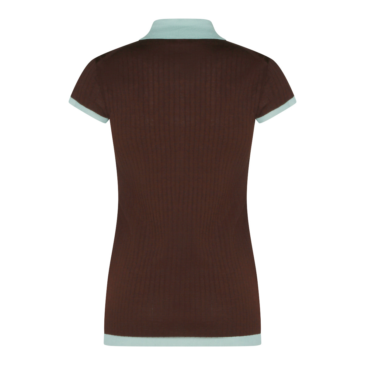 BROWN AND LIGHT BLUE COTTON POLO SHIRT