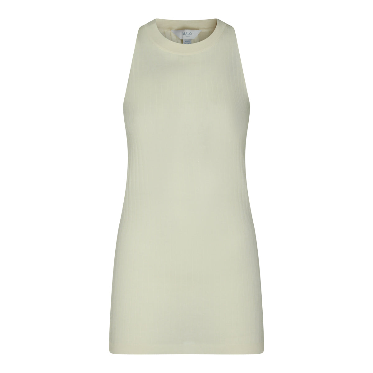 IVORY COTTON SLEEVELESS HALTER TOP