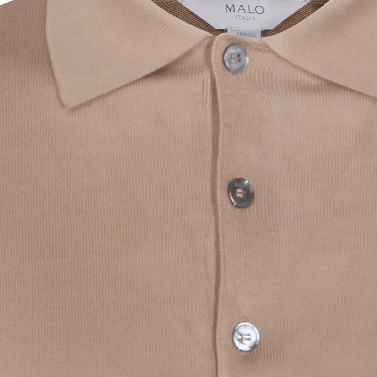 LIGHT BROWN COTTON POLO SHIRT