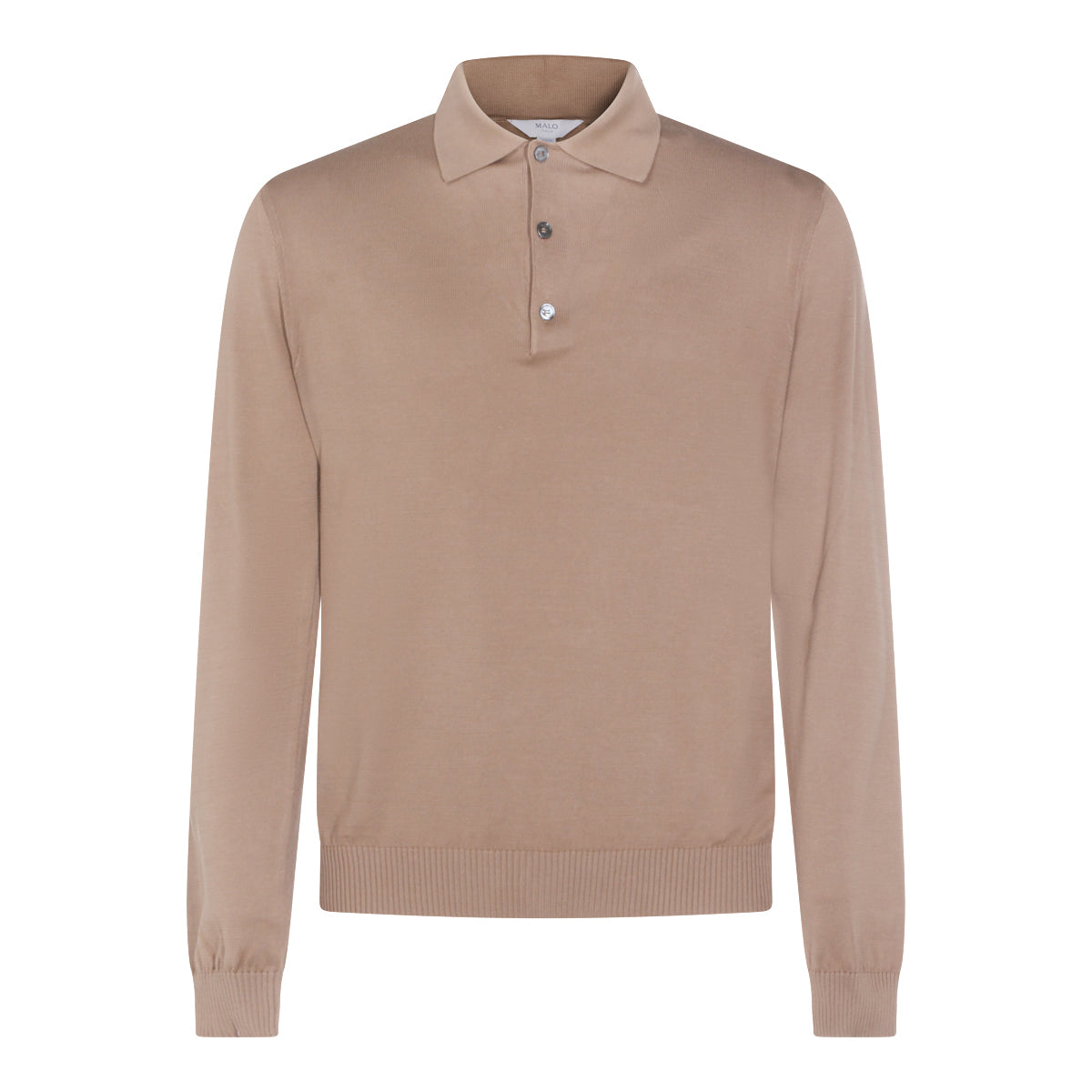 LIGHT BROWN COTTON POLO SHIRT