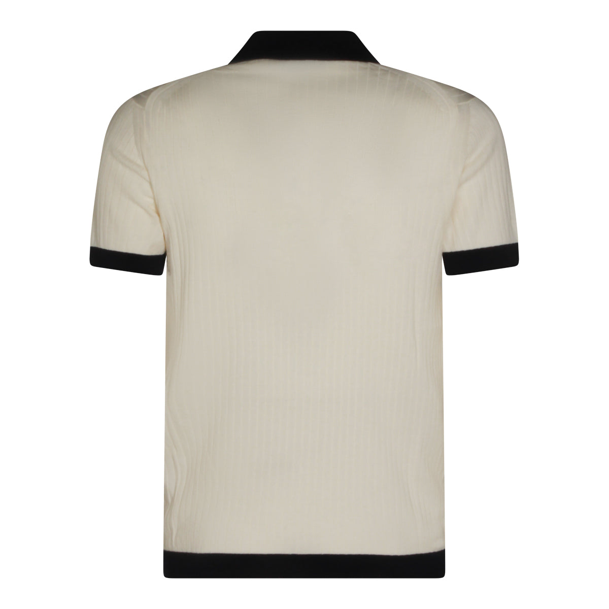 WHITE AND BLACK COTTON POLO SHIRT