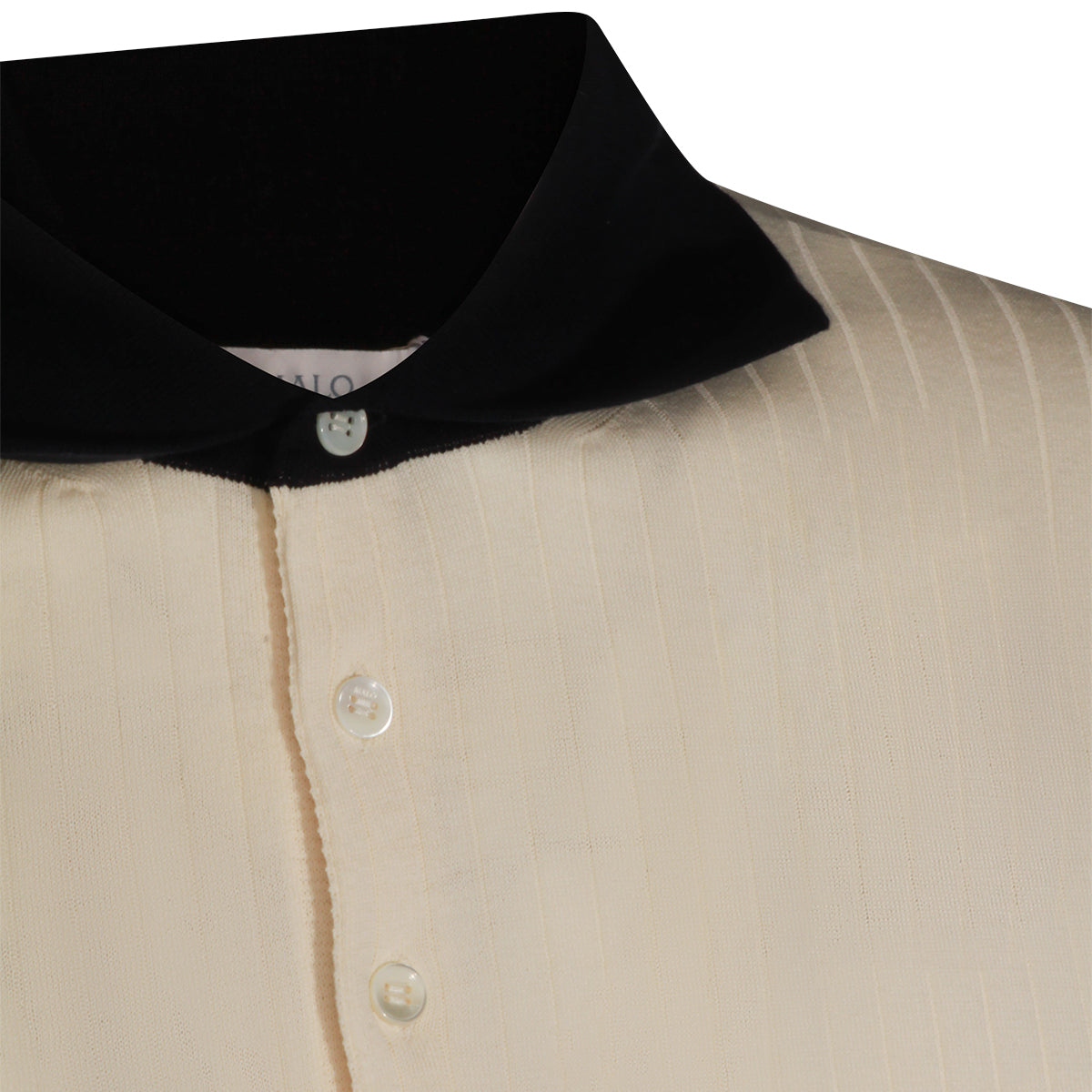 WHITE AND BLACK COTTON POLO SHIRT