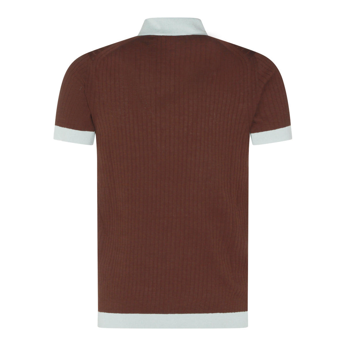 BROWN AND LIGTH BLUE COTTON POLO SHIRT