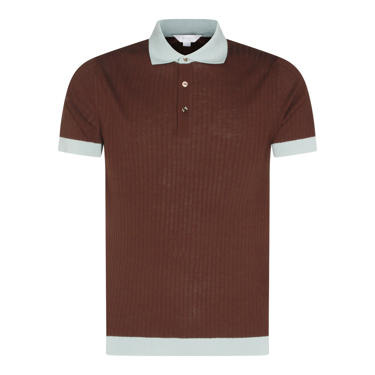 BROWN AND LIGTH BLUE COTTON POLO SHIRT