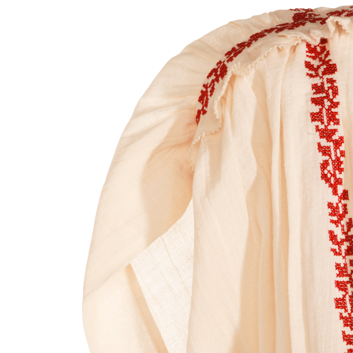 BEIGE AND RED VISCOSE DRESS