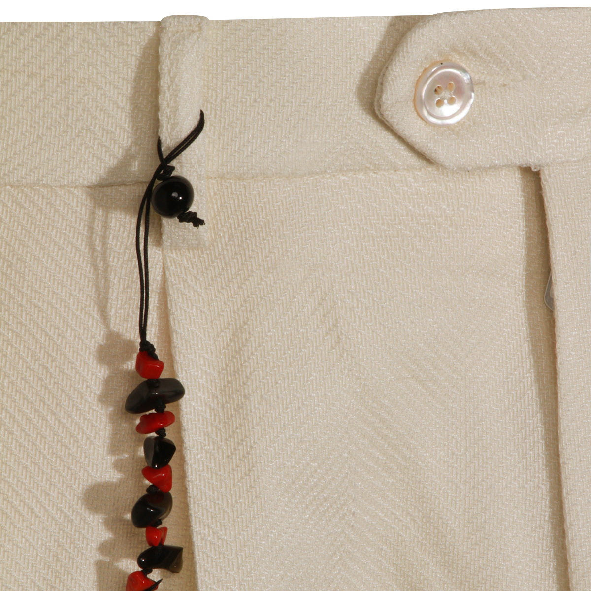 WHITE WOOL PANTS