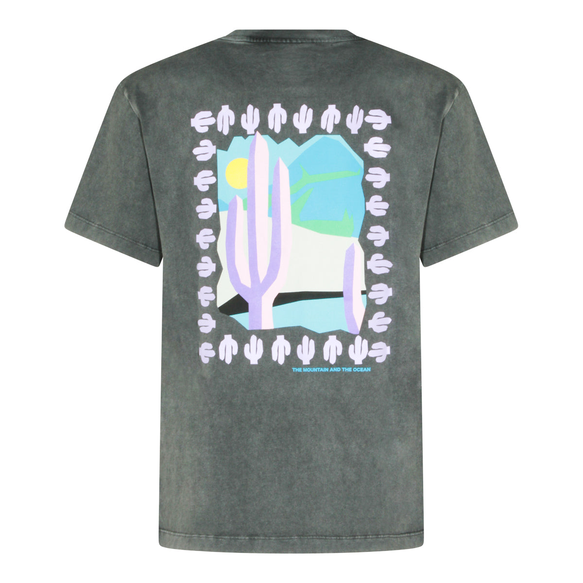 DARK GREY COTTON PRINTED T-SHIRT