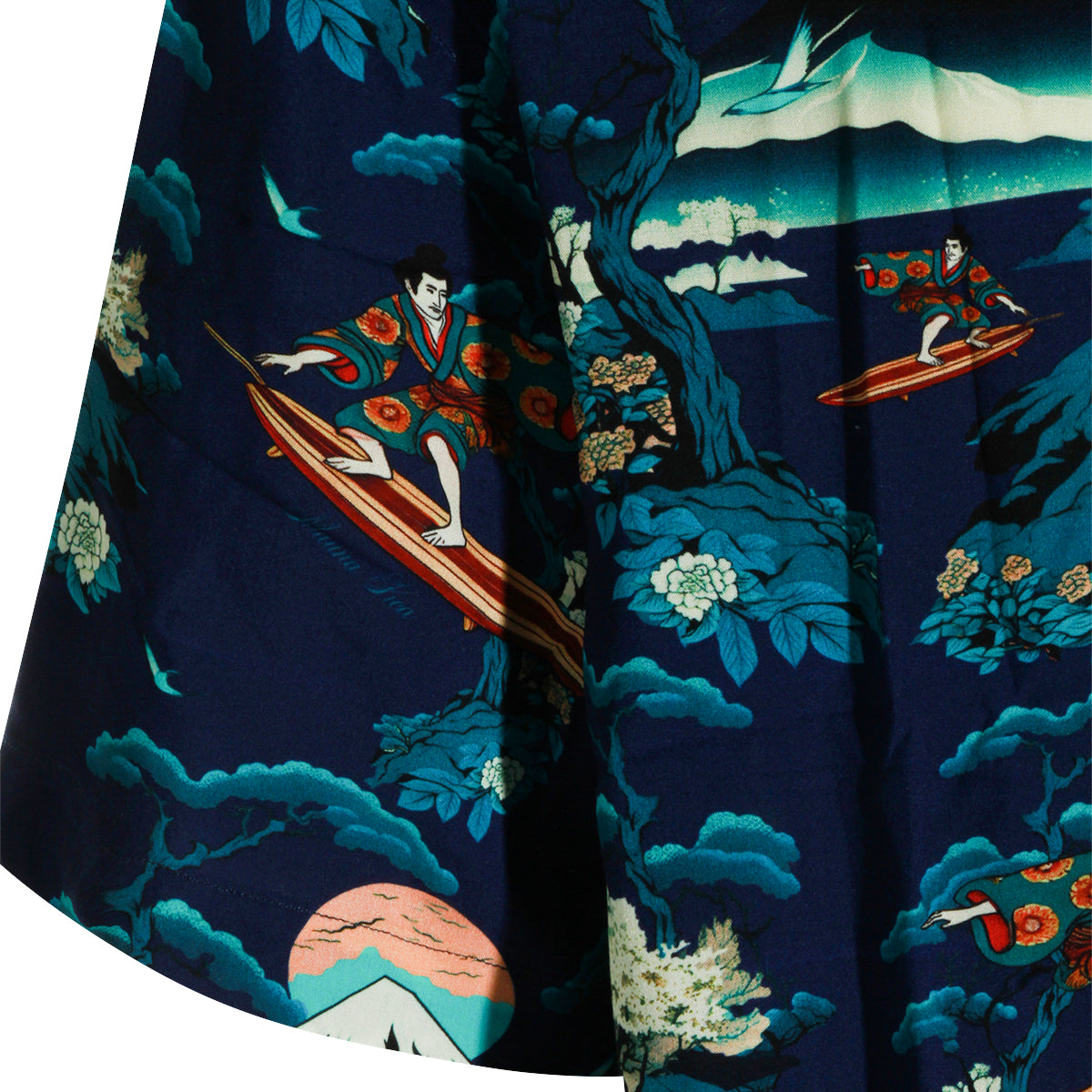 NAVY AND MULTICOLOR VISCOSE SHIRT