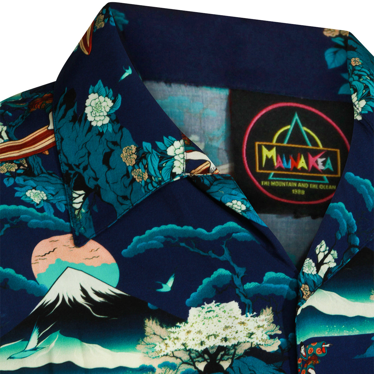 NAVY AND MULTICOLOR VISCOSE SHIRT