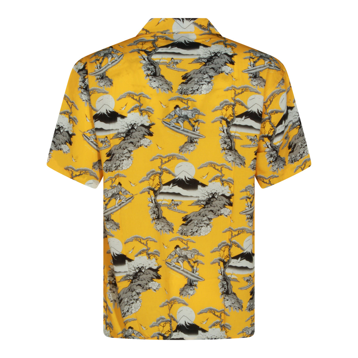 YELLOW AND MULTICOLOR VISCOSE PRINT SHIRT