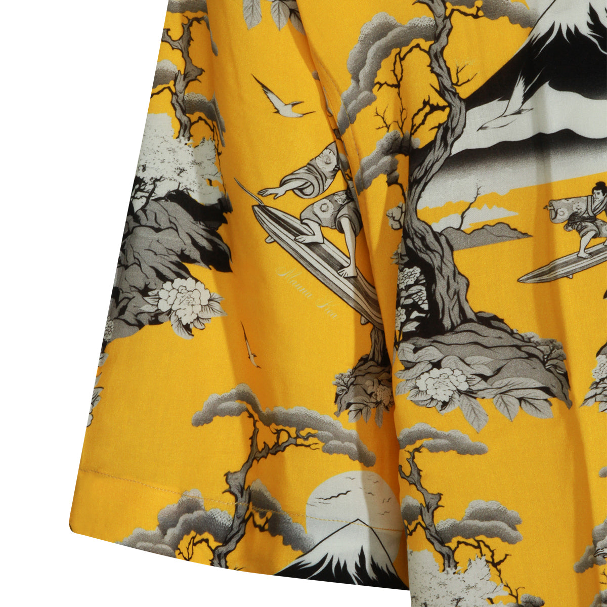 YELLOW AND MULTICOLOR VISCOSE PRINT SHIRT