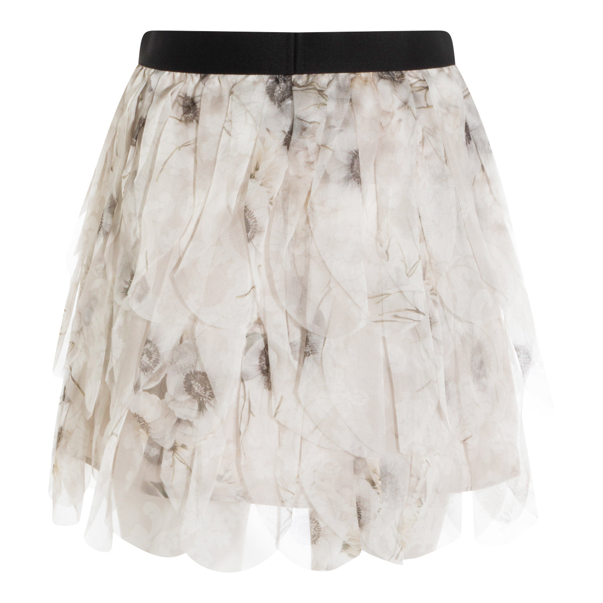 PEARL GREY SILK SKIRT