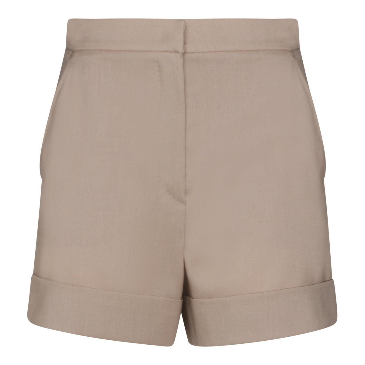 BEIGE WOOL BLEND SHORTS