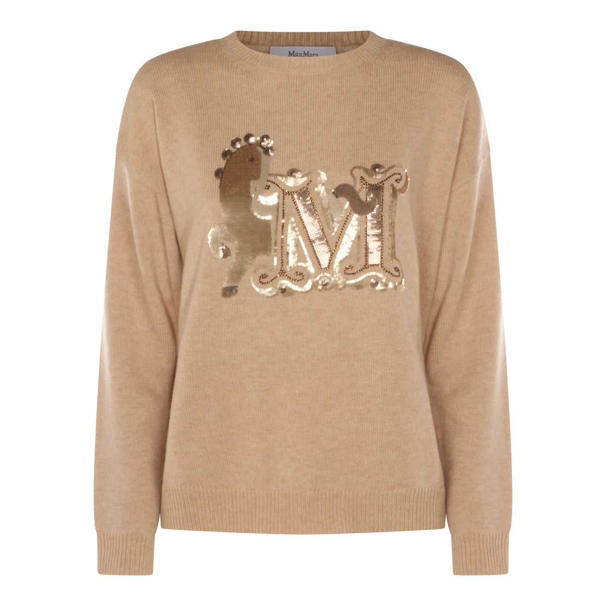 BEIGE WOOL BLEND TOP