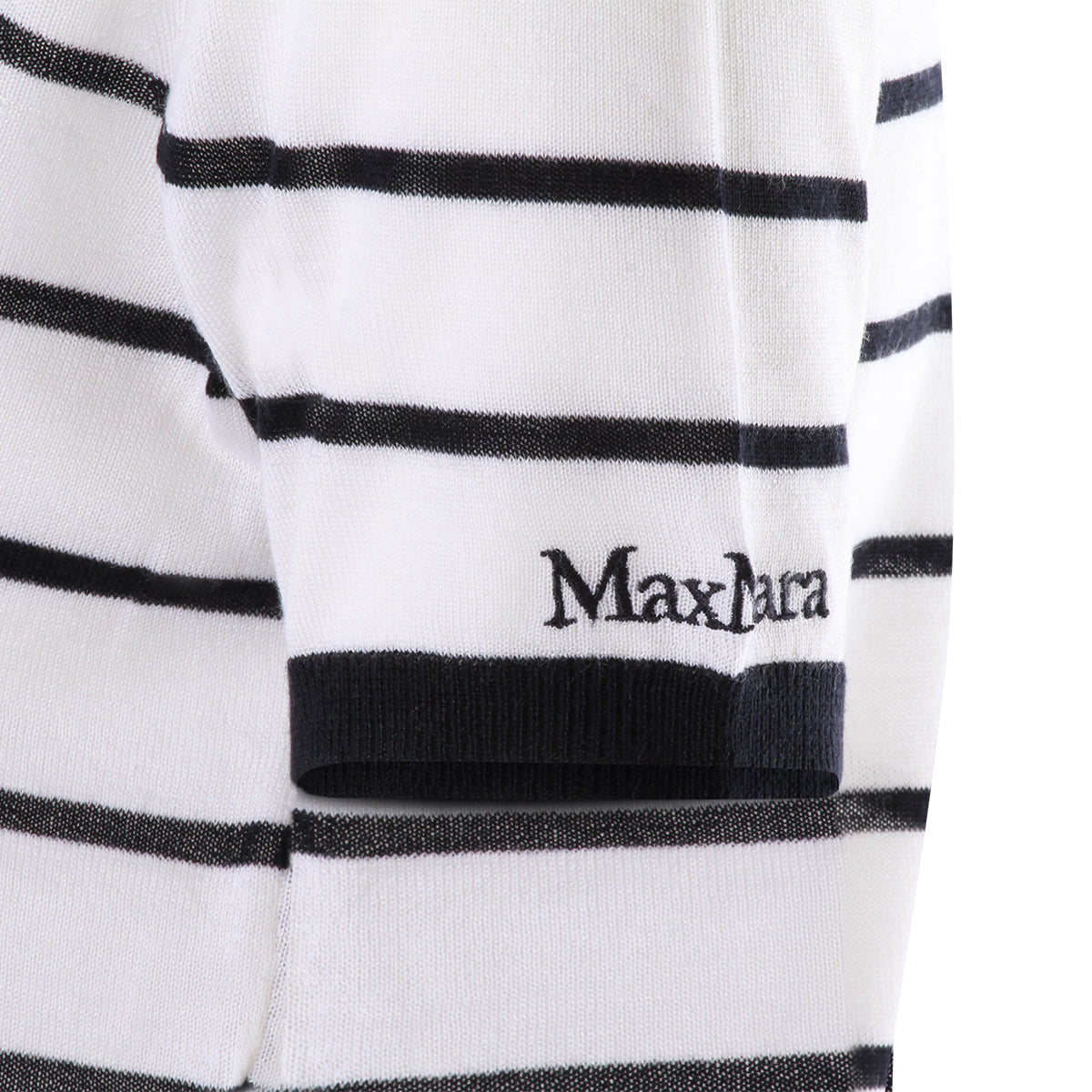WHITE AND BLUE WOOL BLEND T-SHIRT