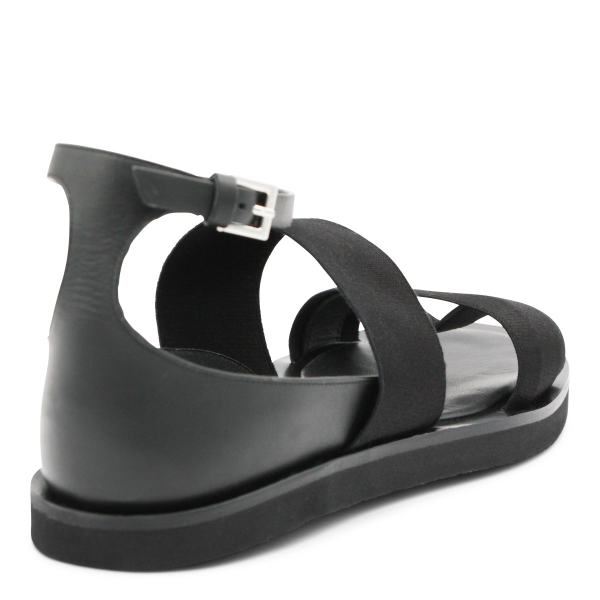 BLACK LEATHER MASONCIA SANDALS