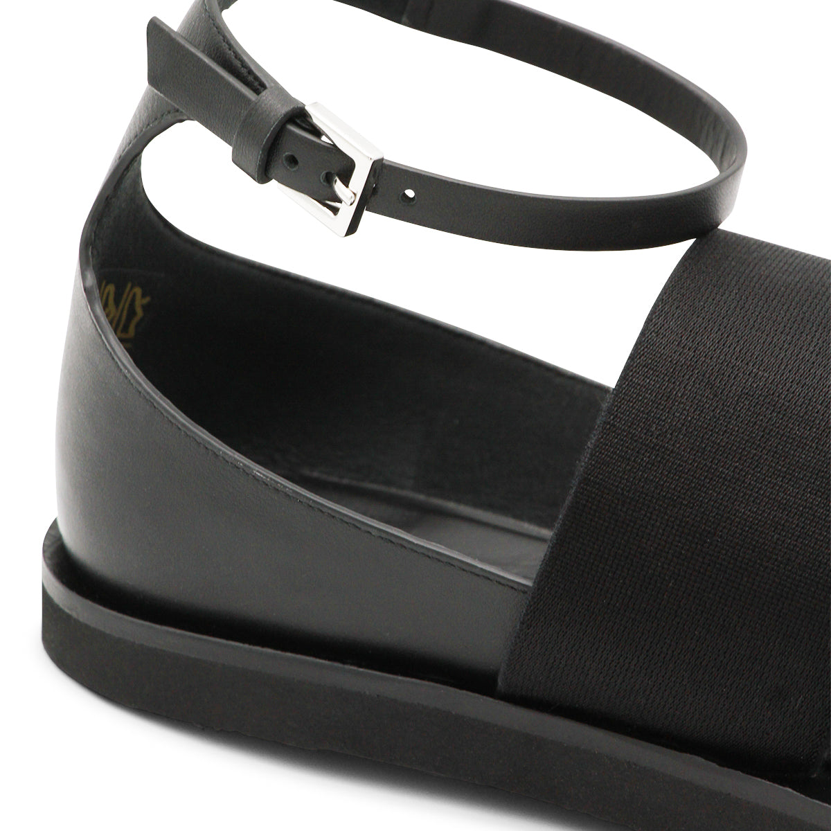 BLACK LEATHER MASONCIA SANDALS