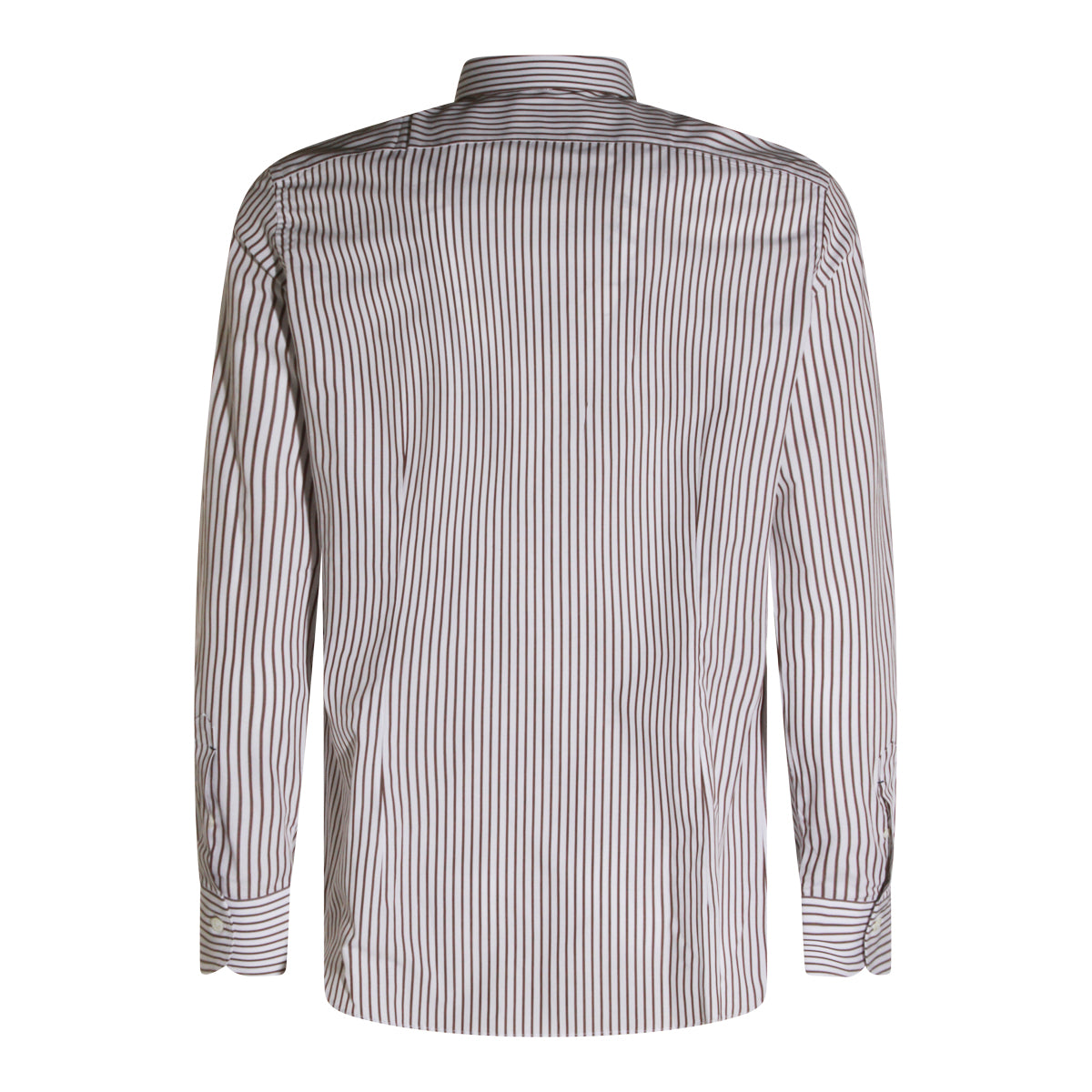 WHITE AND BROWN COTTON SHIRT