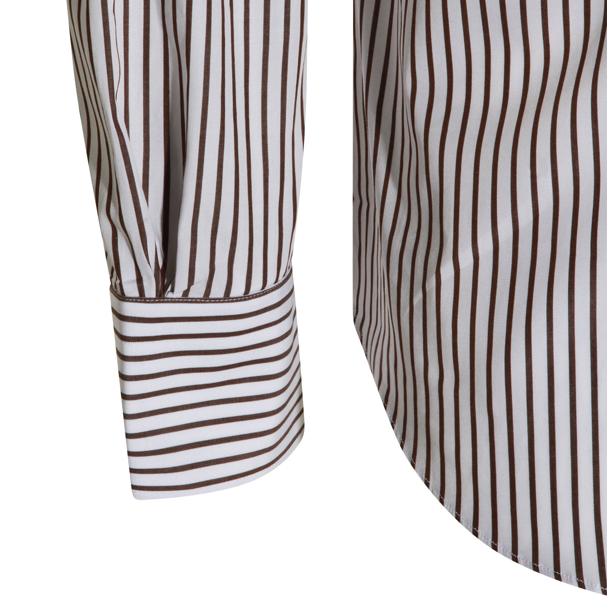 WHITE AND BROWN COTTON SHIRT