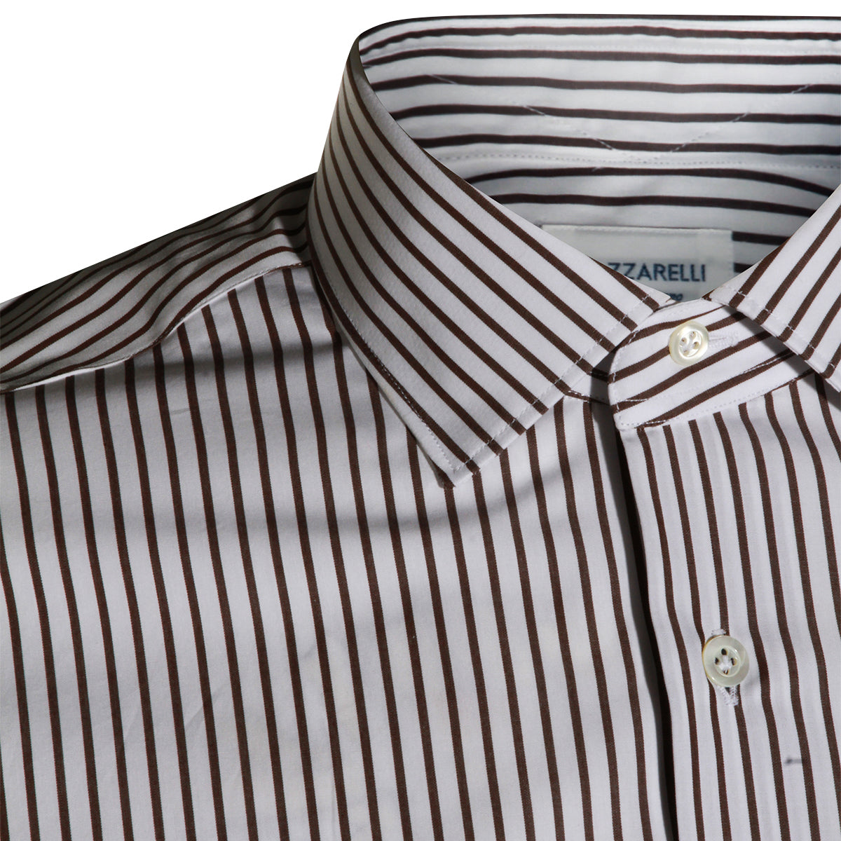 WHITE AND BROWN COTTON SHIRT