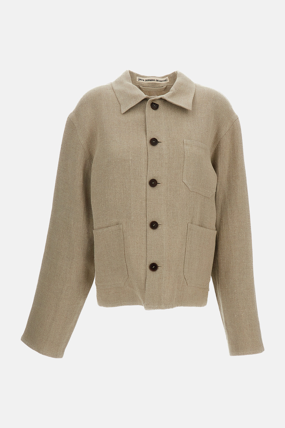 BILL CROPPED UNLINED HEAVY LINEN WORKWEAR JACKET